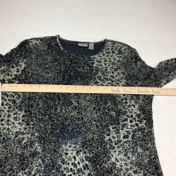 Chicos Additions Womens Blouse Printed Shirt Crew Neck Stretchy Work Top 3 XL - Picture 7 of 11